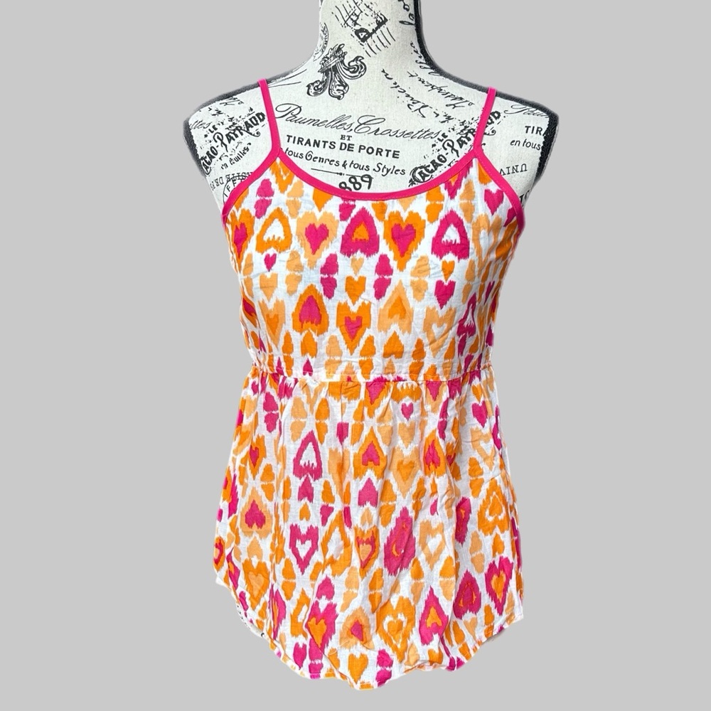 Girls Arizona Open Front Buttoned Blouse Adjustable Strap Orange Pink XL 14/16